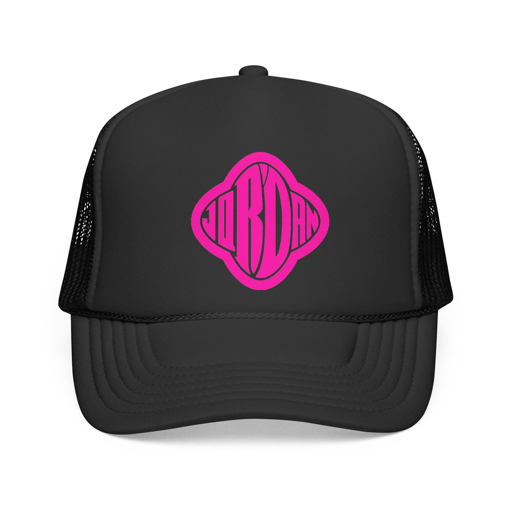 Jor’Dan Armstrong Pink Logo on Black Trucker Hat