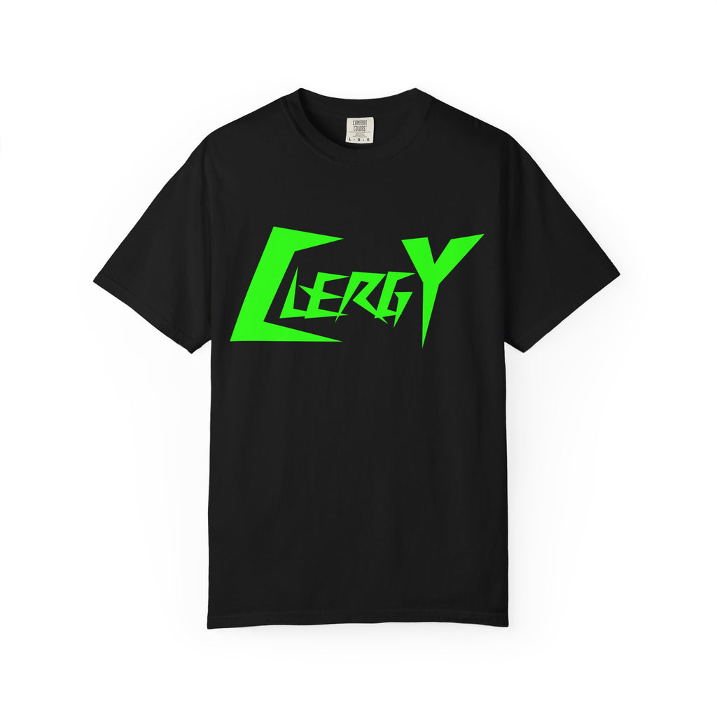 Slime Green “Clergy” on Black Classic Tee