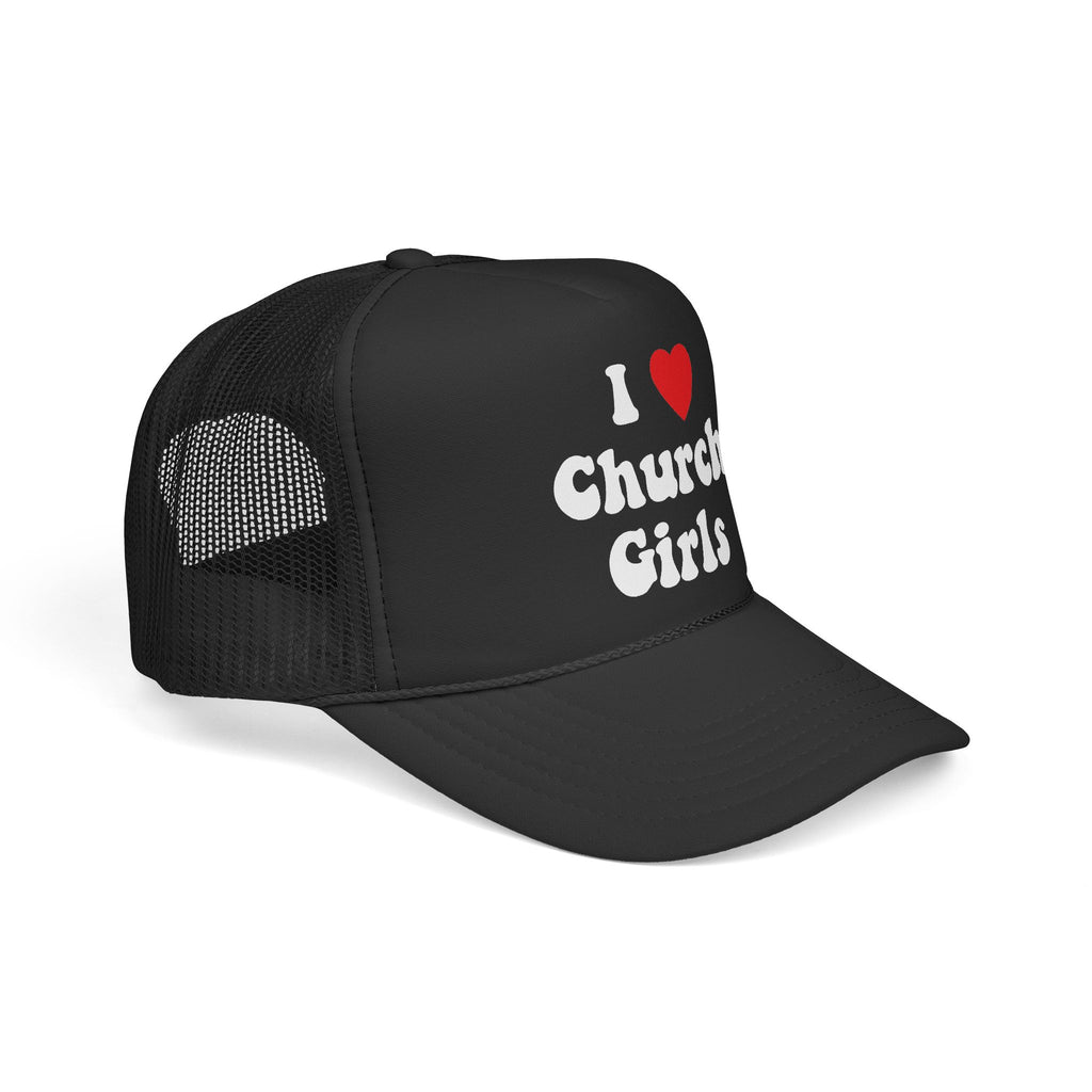 “I Love Church Girls” Black Trucker Hat