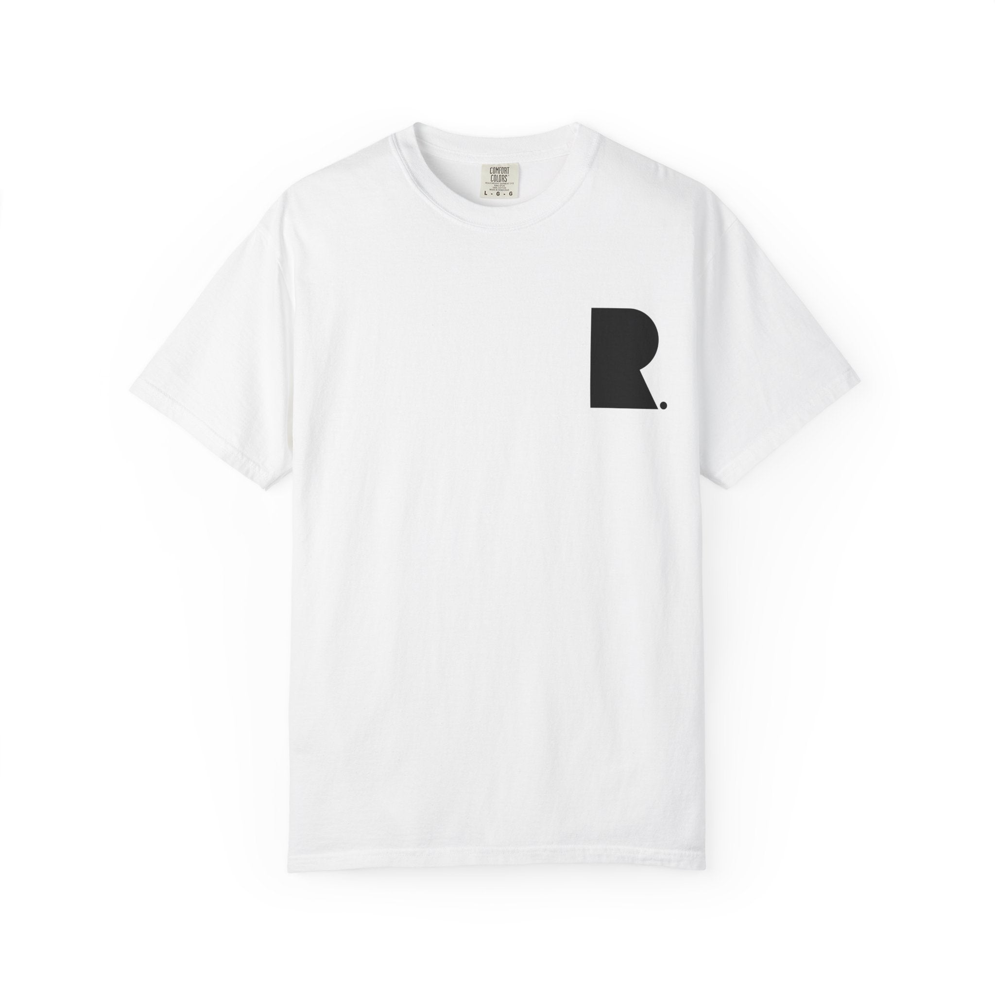 White REVIVL “R” Classic Tee with Black Letters