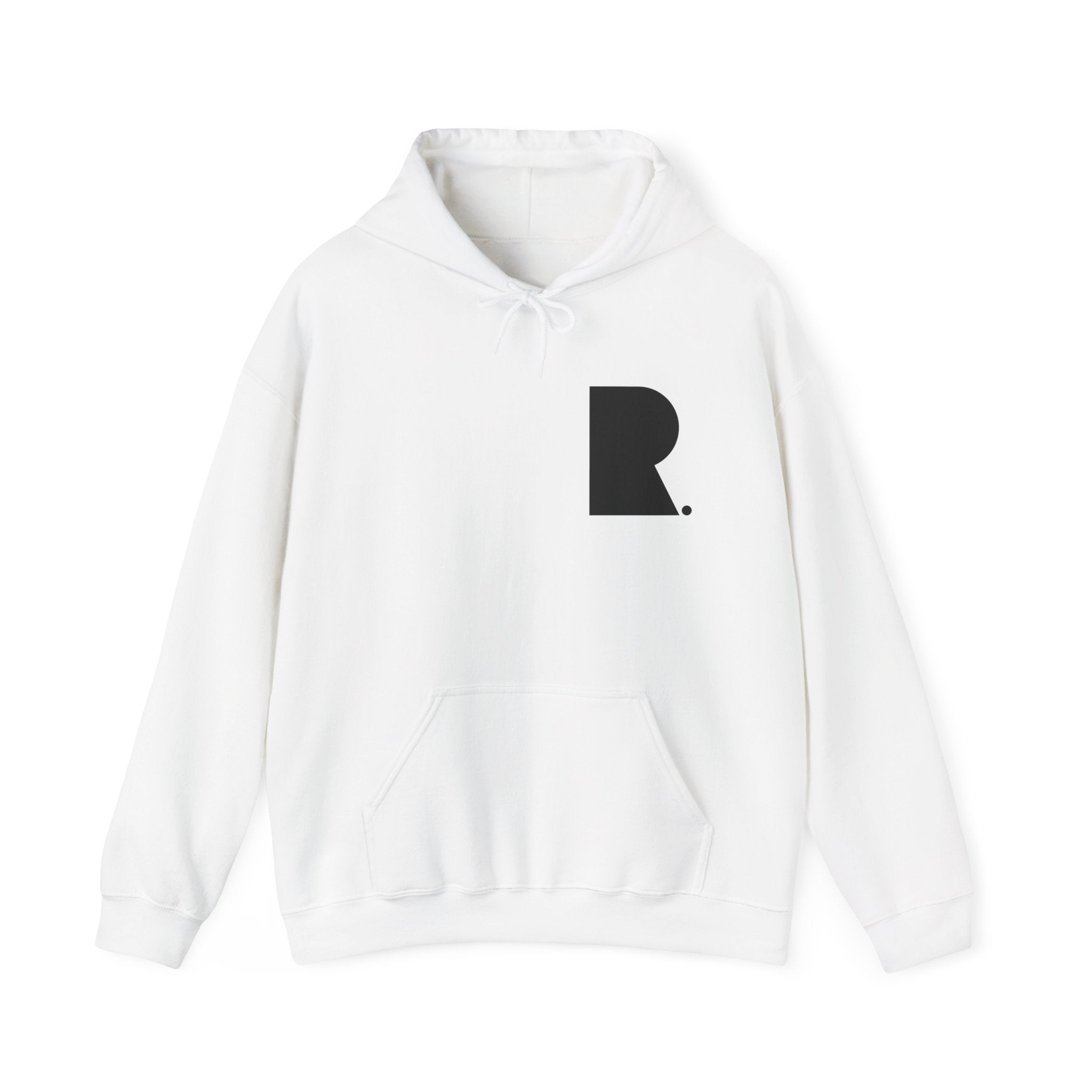 White REVIVL “R” Hoodie with Black Letters