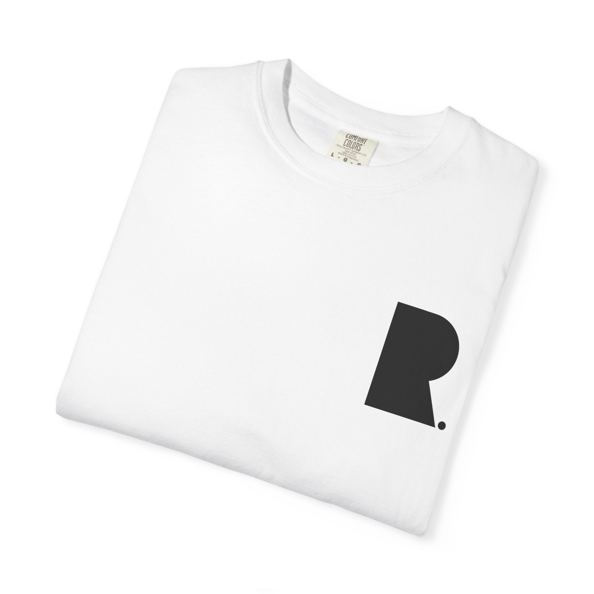 White REVIVL “R” Classic Tee with Black Letters